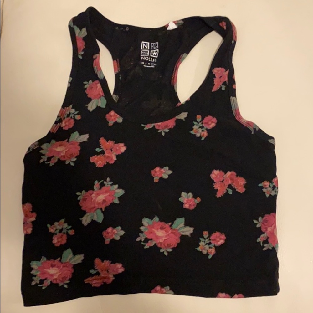 Rose crop tank top